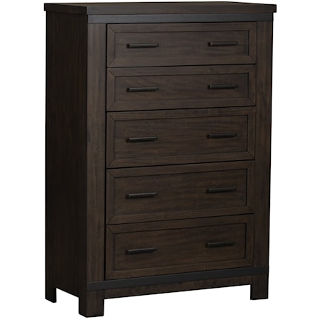 Transitional 5-Drawer Bedroom Chest with Felt-Lined Top Drawers