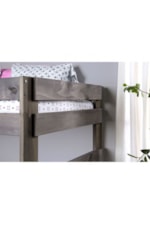 FUSA Ampelios Rustic Twin Over Twin Bunk Bed with Front Access Steps and Drawers in Staircase