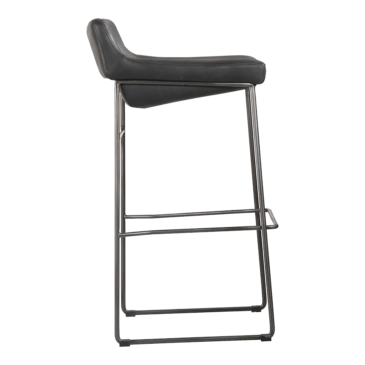 Moe's Home Collection Starlet Starlet Barstool Onyx Black Leather -M2