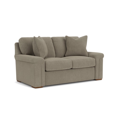 Casual Loveseat with Pillow Arms
