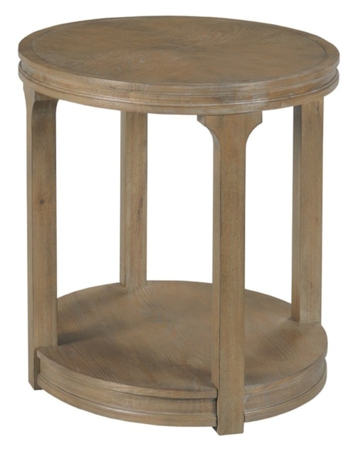 Transitional Oval End Table with Lower Shelf
