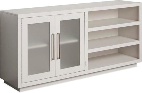 Contemporary 65" Console with 2 Doors and Wire Management