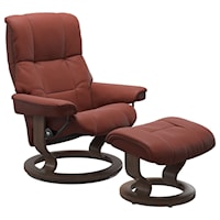 Small Reclining Chair & Ottoman with Classic Base