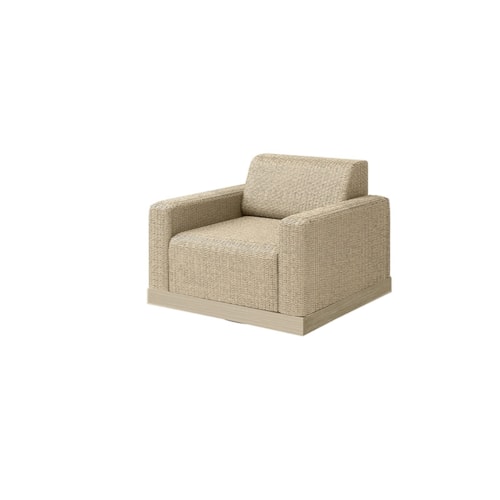 Padded Club Swivel Chair With Woven In Reticulated Foam - Barley / Flax