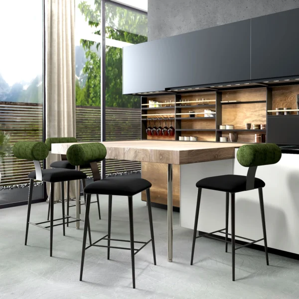 Wesley Allen Luca Non-Swivel w/ Back Counter Stool