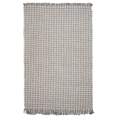 5' x 8' Ivory/Grey Houndstooth Rug