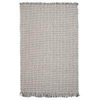 8'6" x 11'6" Ivory/Grey Houndstooth Rug