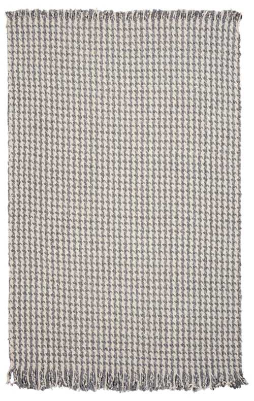 5' x 8' Ivory/Grey Houndstooth Rug