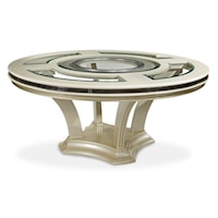 Glam Round Dining Table with Built-in Lazy Susan
