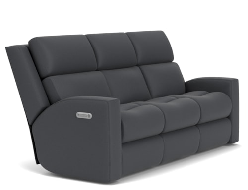 Contemporary Power Reclining Sofa with Power Headrests & Lumbar