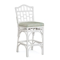 Tropical Barstool with Upholstered Seat