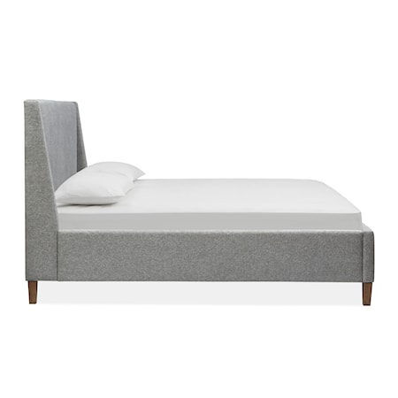 Queen Grey Upholstered Island Bed