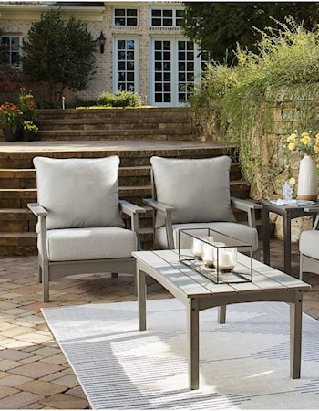 Outdoor Sofa, 2 Chairs, and Table Set