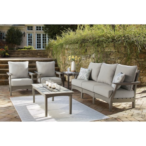 Outdoor Sofa, 2 Chairs, and Table Set