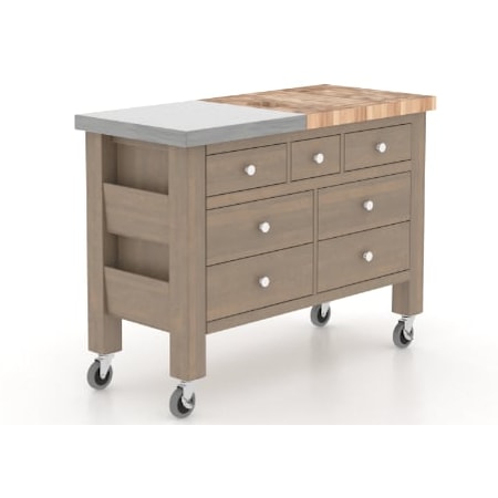 Transitional Kitchen Island with Wheels