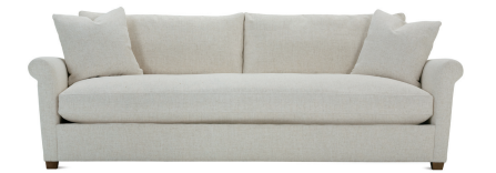 Transitional Bench Cushion Sofa with 2 Throw Pillows