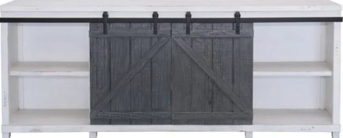 Farmhouse 88" TV Console with Sliding Barn Doors
