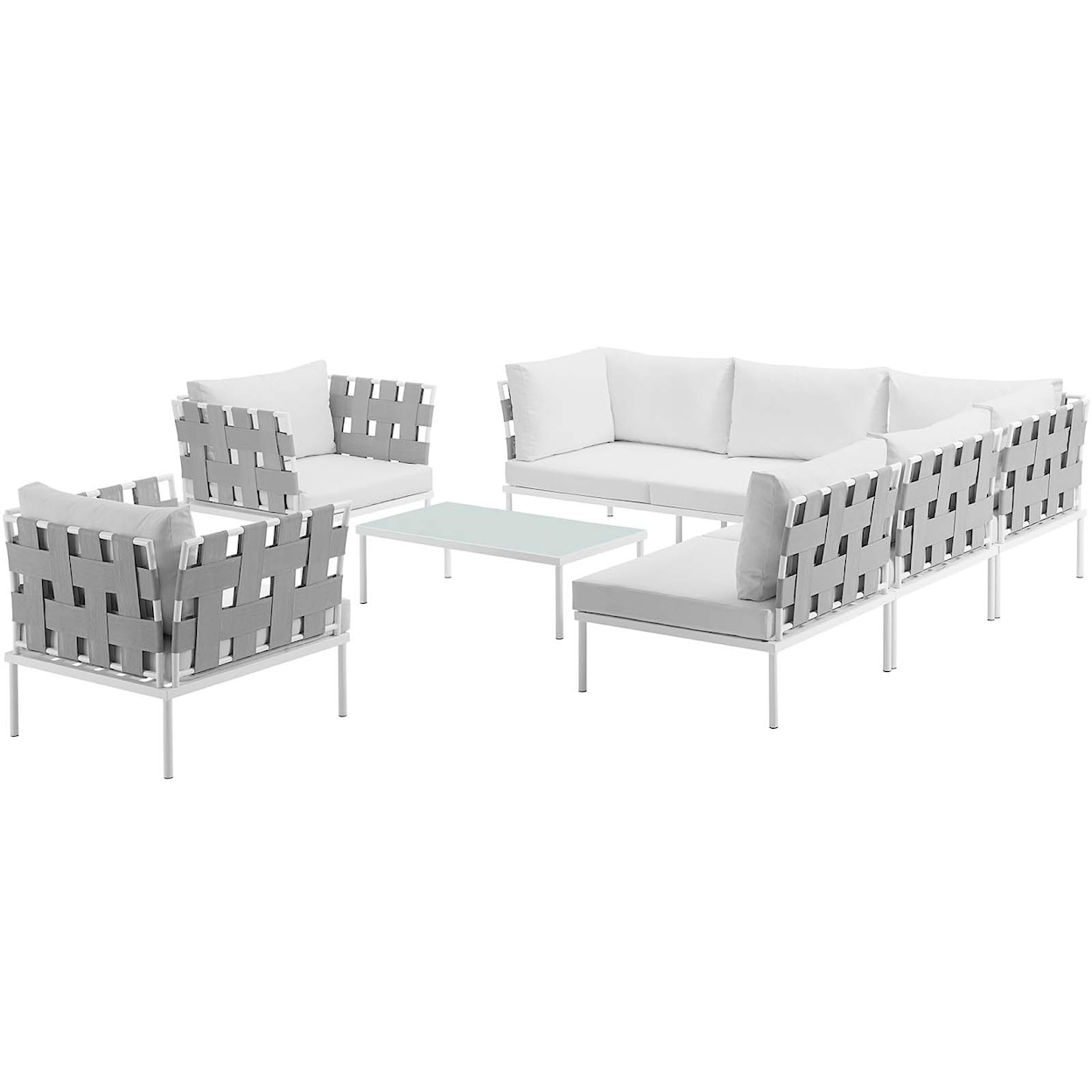 Modway Harmony Outdoor 8 Piece Sectional Sofa Set