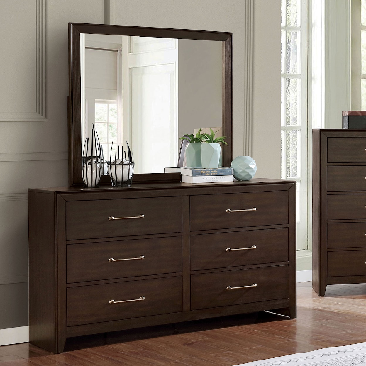 Furniture of America - FOA Alaina Dresser and Mirror Set