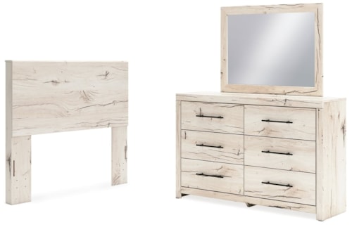 Full Panel Headboard, Dresser And Mirror