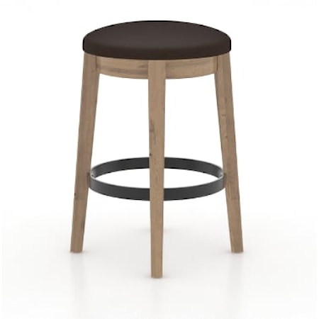 Transitional Upholstered Backless Counter Stool