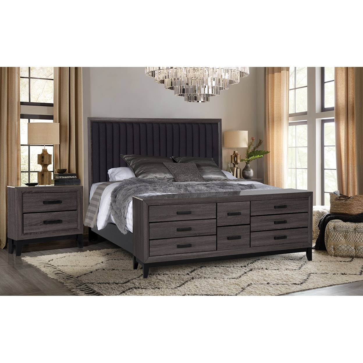 Global Furniture LAURA Queen Bed with Storage