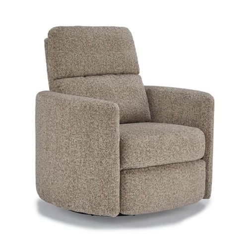 Casual Swivel Barrel Recliner with Push-Back Reclining