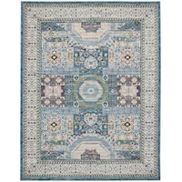 8'10" x 11'10" Ivory Light Blue Rectangle Rug