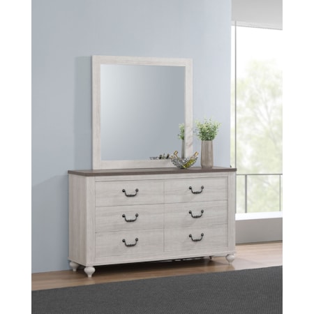 6-Drawer Dresser w/ Mirror