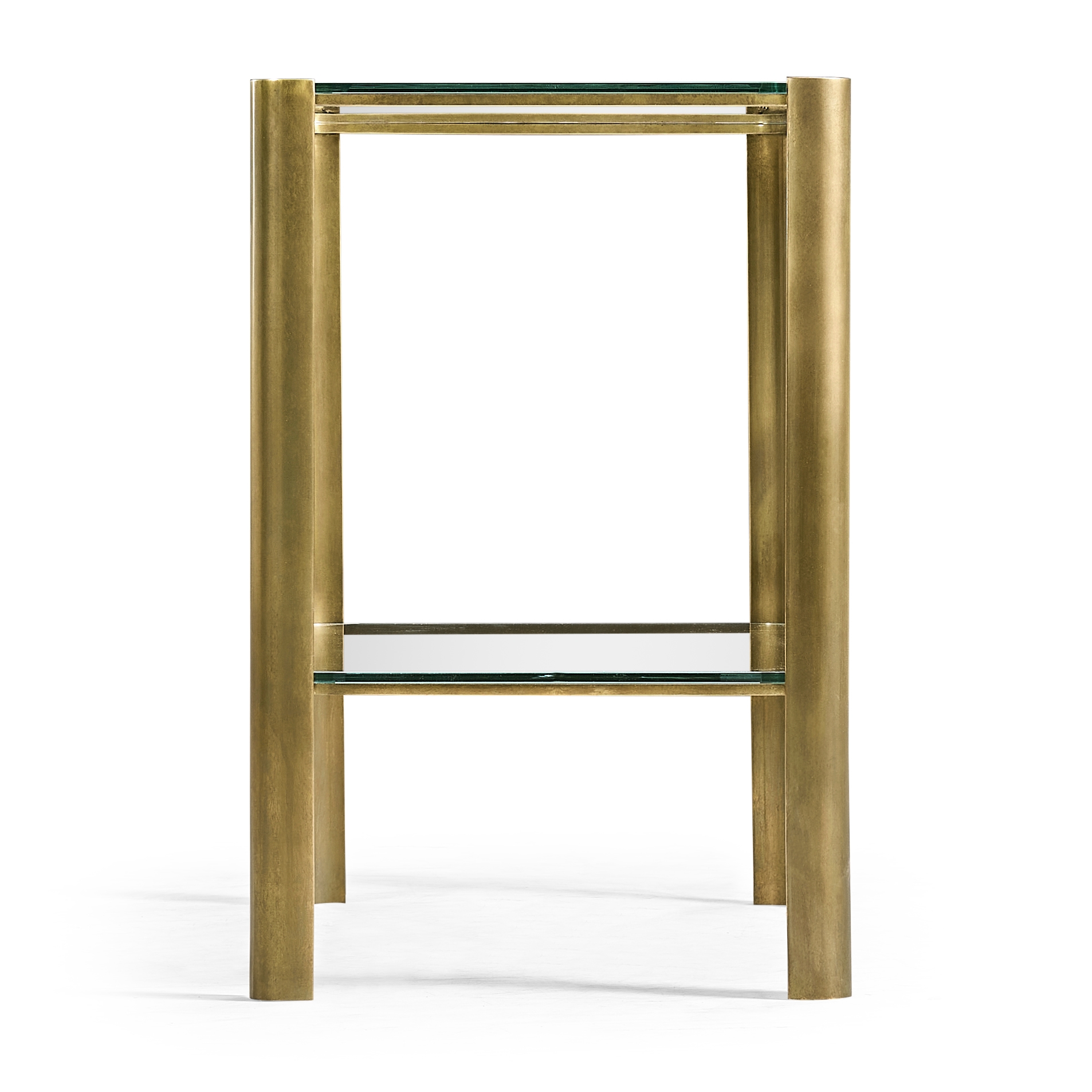 Brass &amp; Glass End Table
