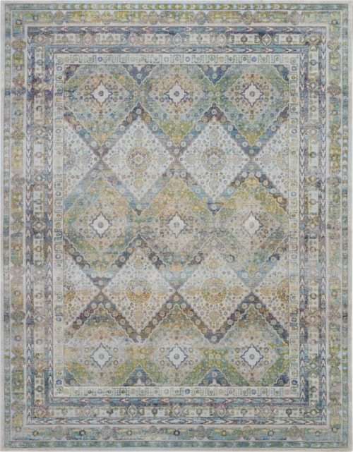 7'10" x 9'10" Blue/Green Rectangle Rug