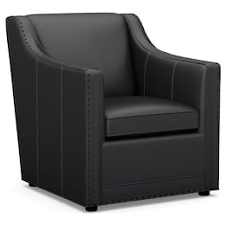 Transitional Barrier Leather Chair