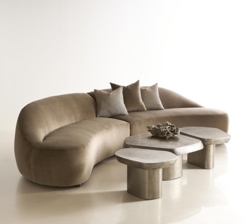 Contemporary 3-pc. Cast Aluminum Flowing Cocktail Table Set