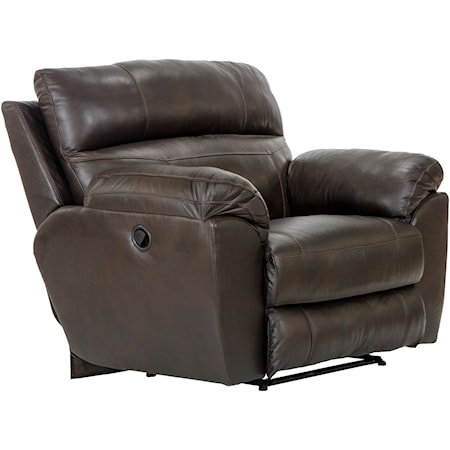 Leather Match Lay Flat Recliner