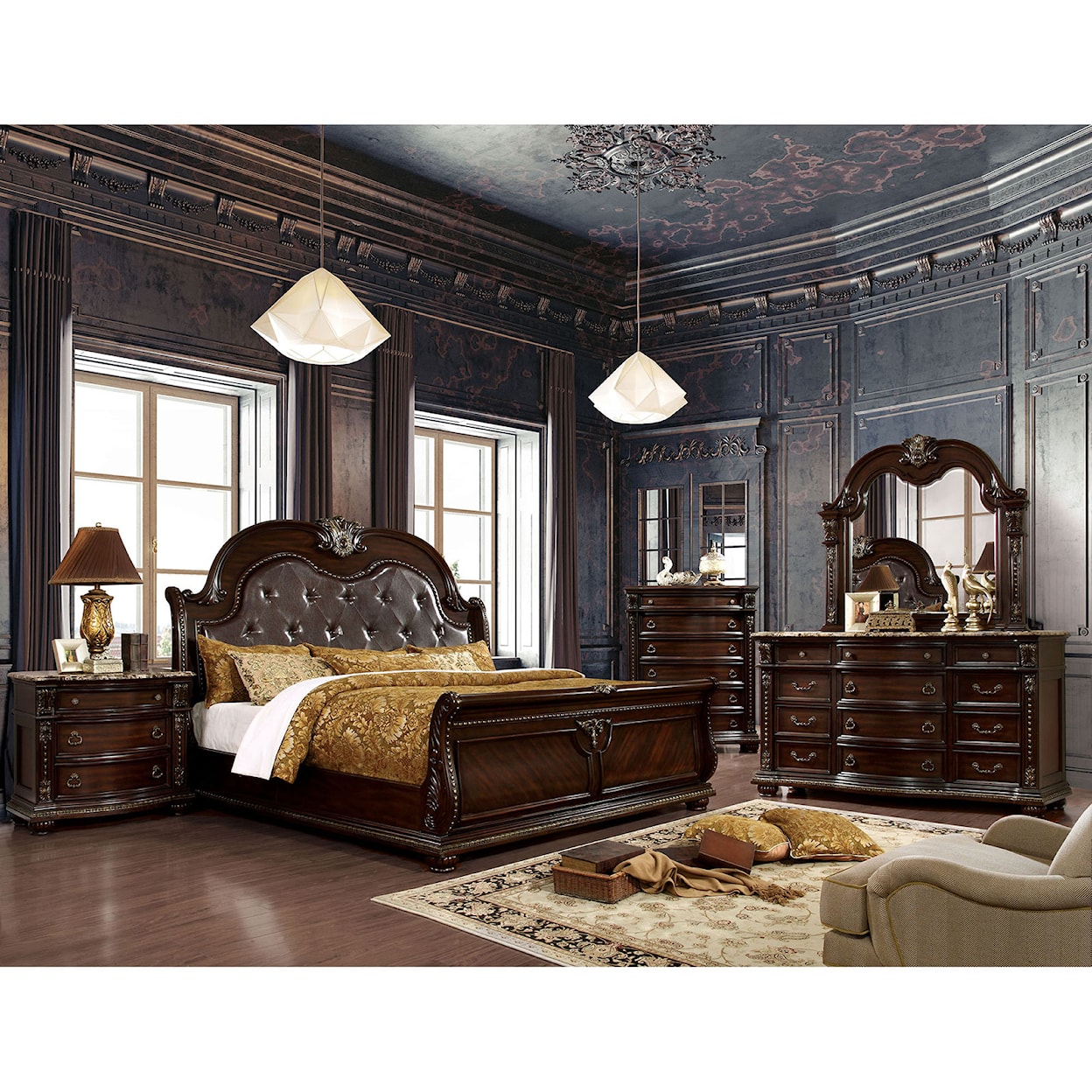 Furniture of America - FOA Fromberg 5-Piece Queen Bedroom Set
