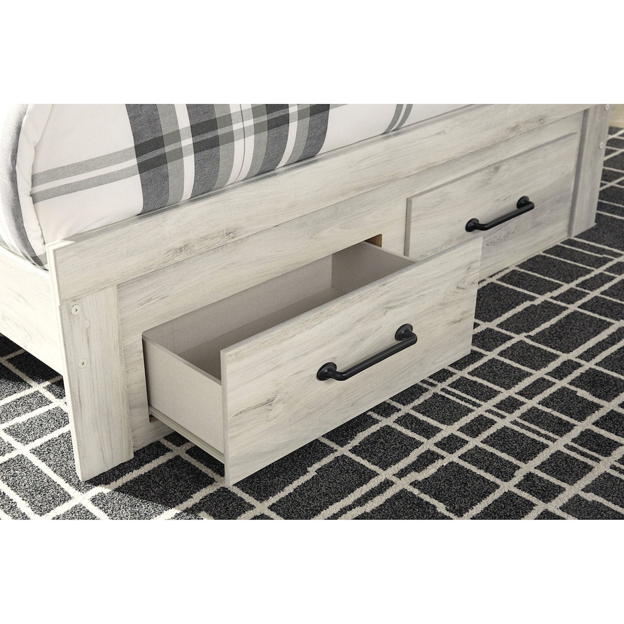 StyleLine APOLLO2 DYLAN Queen Bed w/ Lights & Footboard Drawers