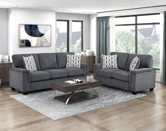 Homelegance Chelsea Loveseat with Throw Pillows