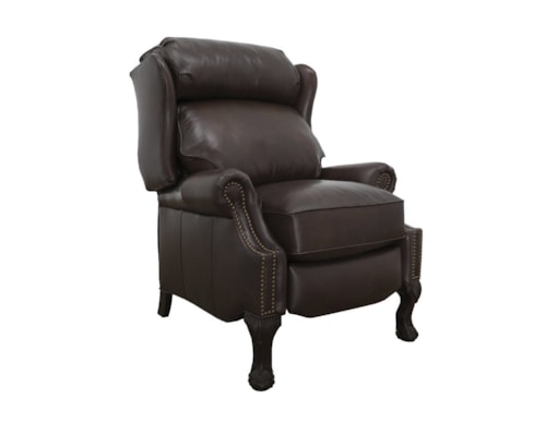 Traditional Push Back Recliner with Nail Head Trim