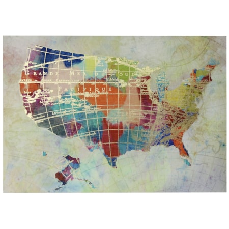 Canvas Print with Foil of The United States