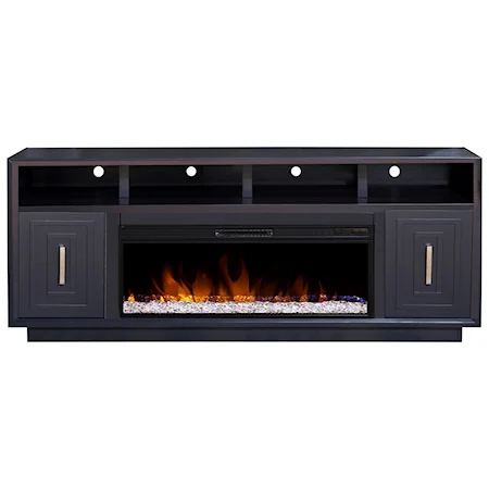 Contemporary 83" TV Stand with Fireplace