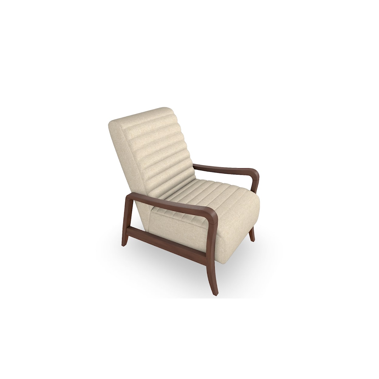 Bravo Furniture Emorie Accent Chair with Wood Arms and Channel Back