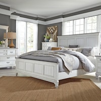 Cottage 4-Piece Queen Bedroom Group with Bead Molding