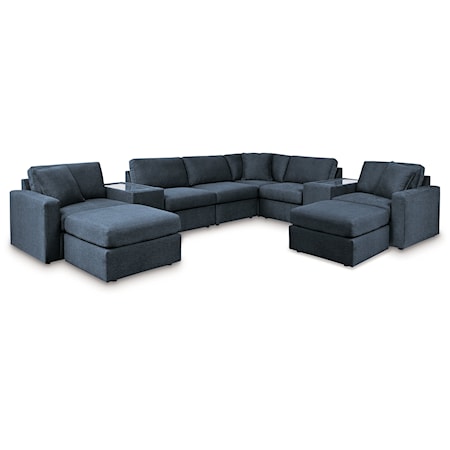 6-Piece Sectional And 2 Ottomans