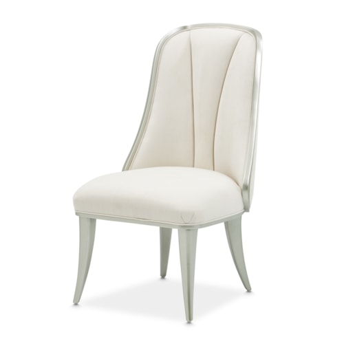 Modern Upholstered Dining Side Chair with Channel Tufting