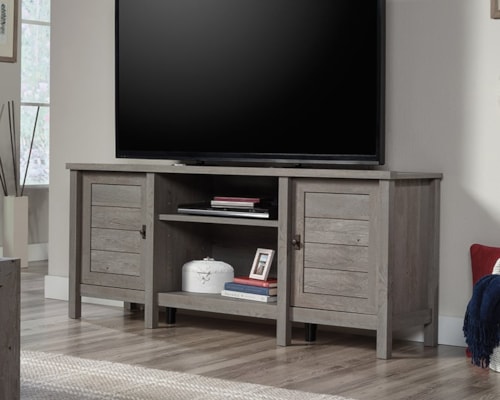 Farmhouse TV Credenza with Adjustable Shelves
