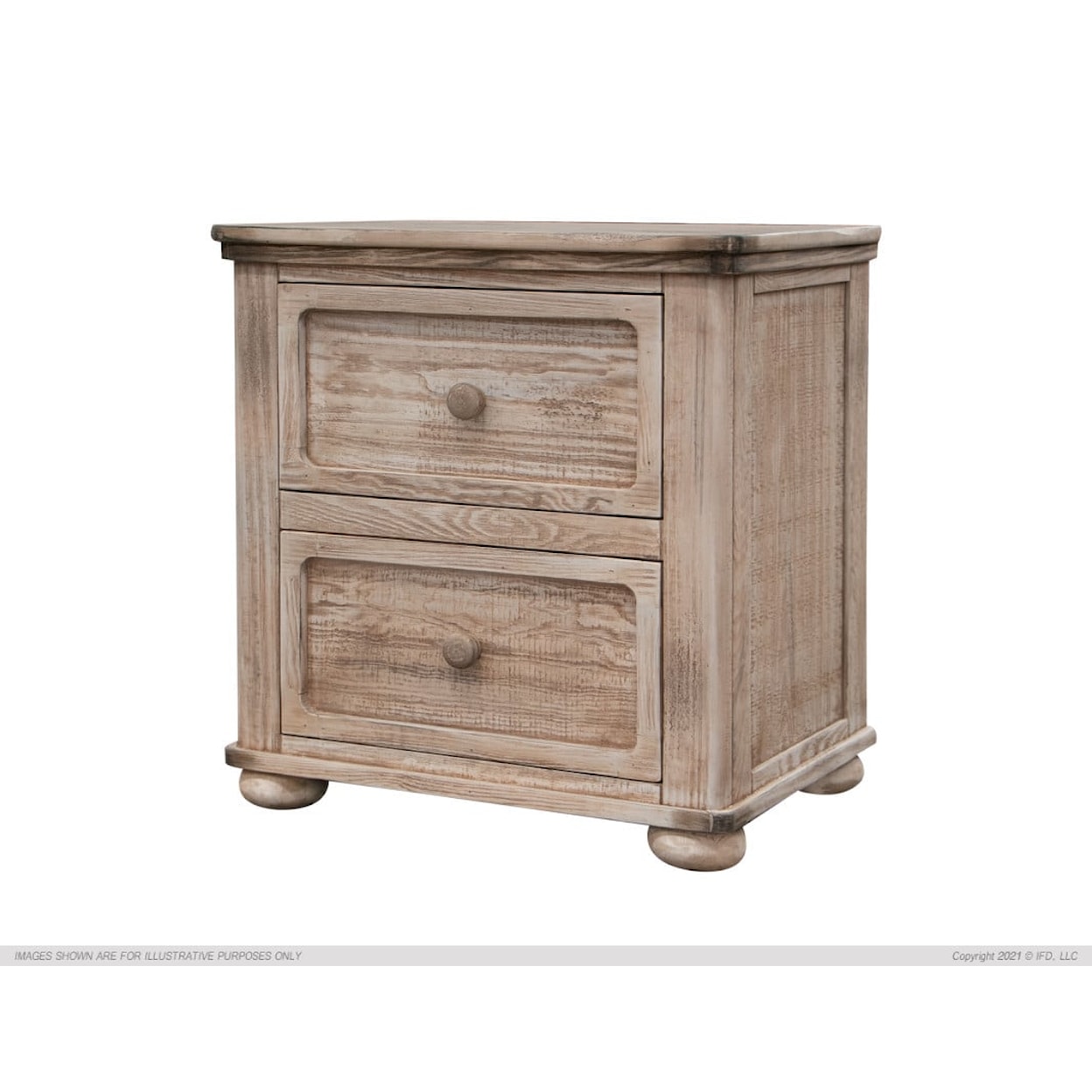 International Furniture Direct Nizuc Bedroom Collection 2-Drawer Nightstand