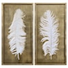 Uttermost Alternative Wall Decor White Feathers (Set of 2)