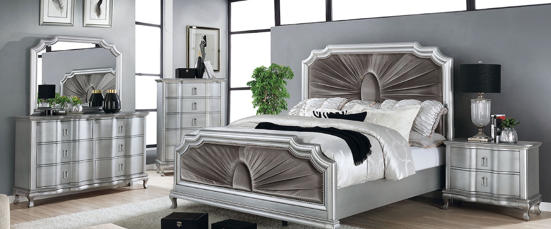 5 Pc. Queen Bedroom Set w/ 2 Nightstands