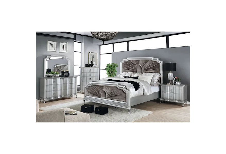 Aalok 5 Pc. Queen Bedroom Set w/ Chest by Furniture of America at Furniture and More