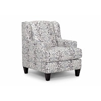 Contemporary Stationary Accent Chair with Rolled Armrests